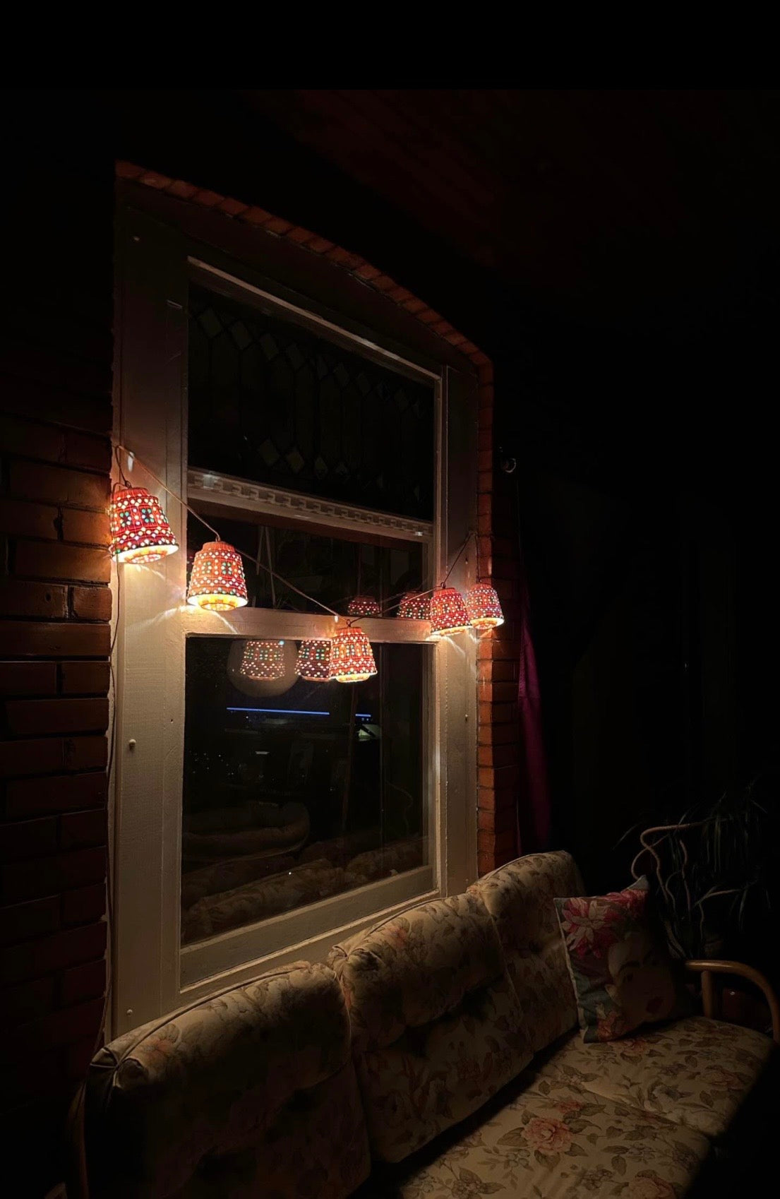 Vintage Lawnware 5 Hanging Lights - Retro RV Patio Plastic Beaded Lamps ALL WORK