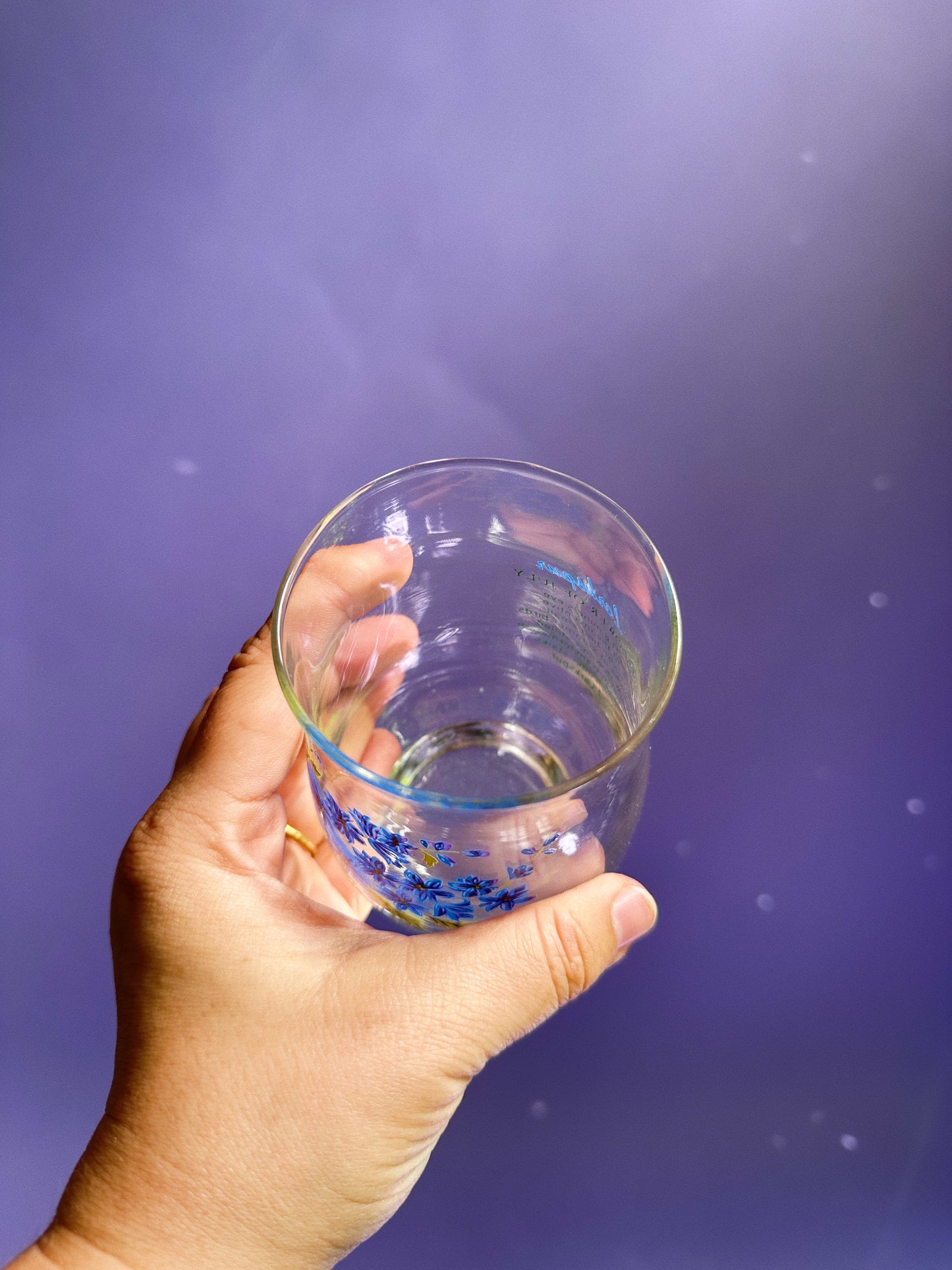 Vintage July Larkspur Flower Of The Month Glasz