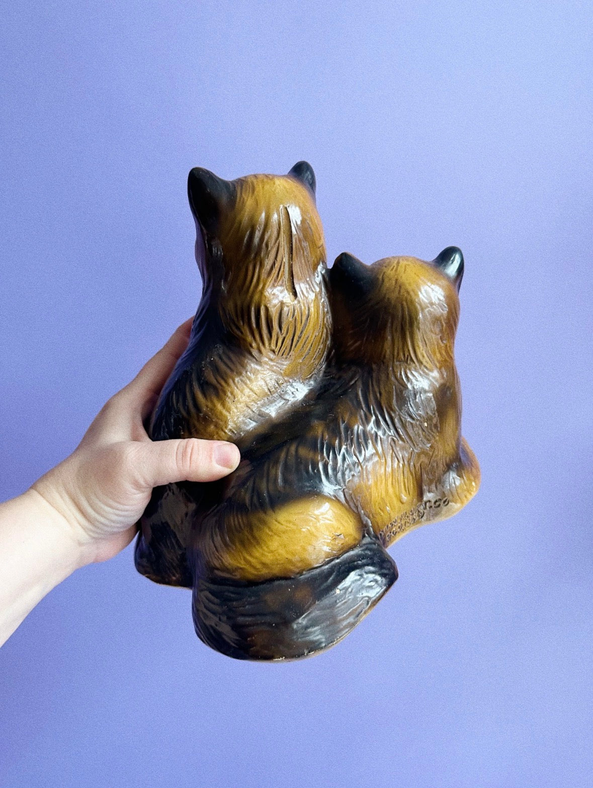 Vintage Ceramic Marbolex Double Cat Piggy Bank