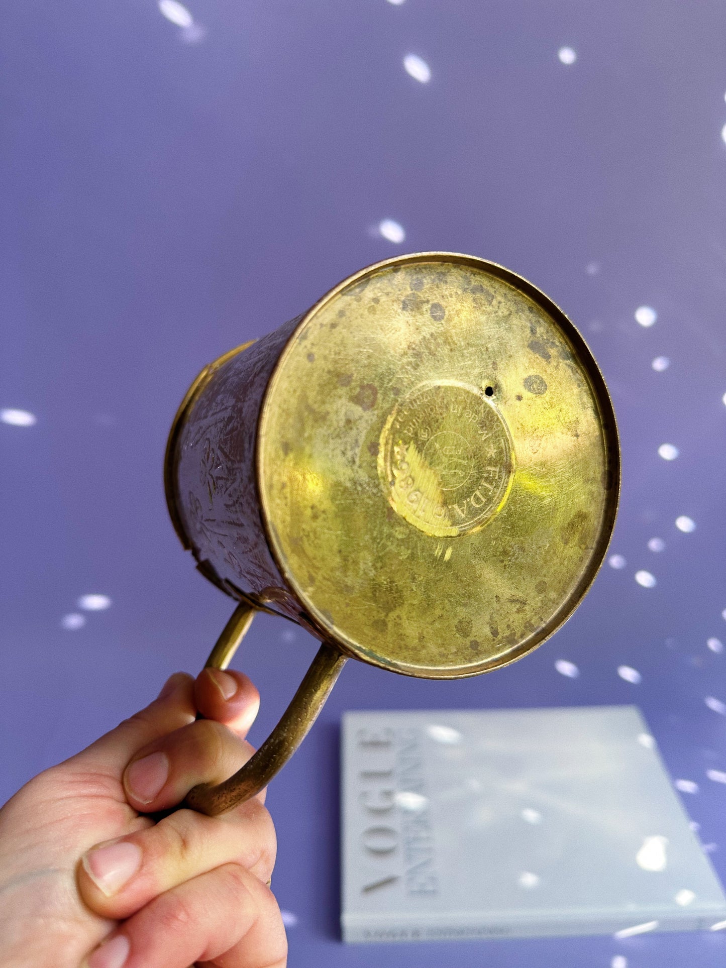 1980s Brass Floral Embossed “Watering Can” FTDA Planter