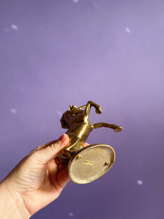 Vintage 7” Solid Brass Unicorn Sculpture