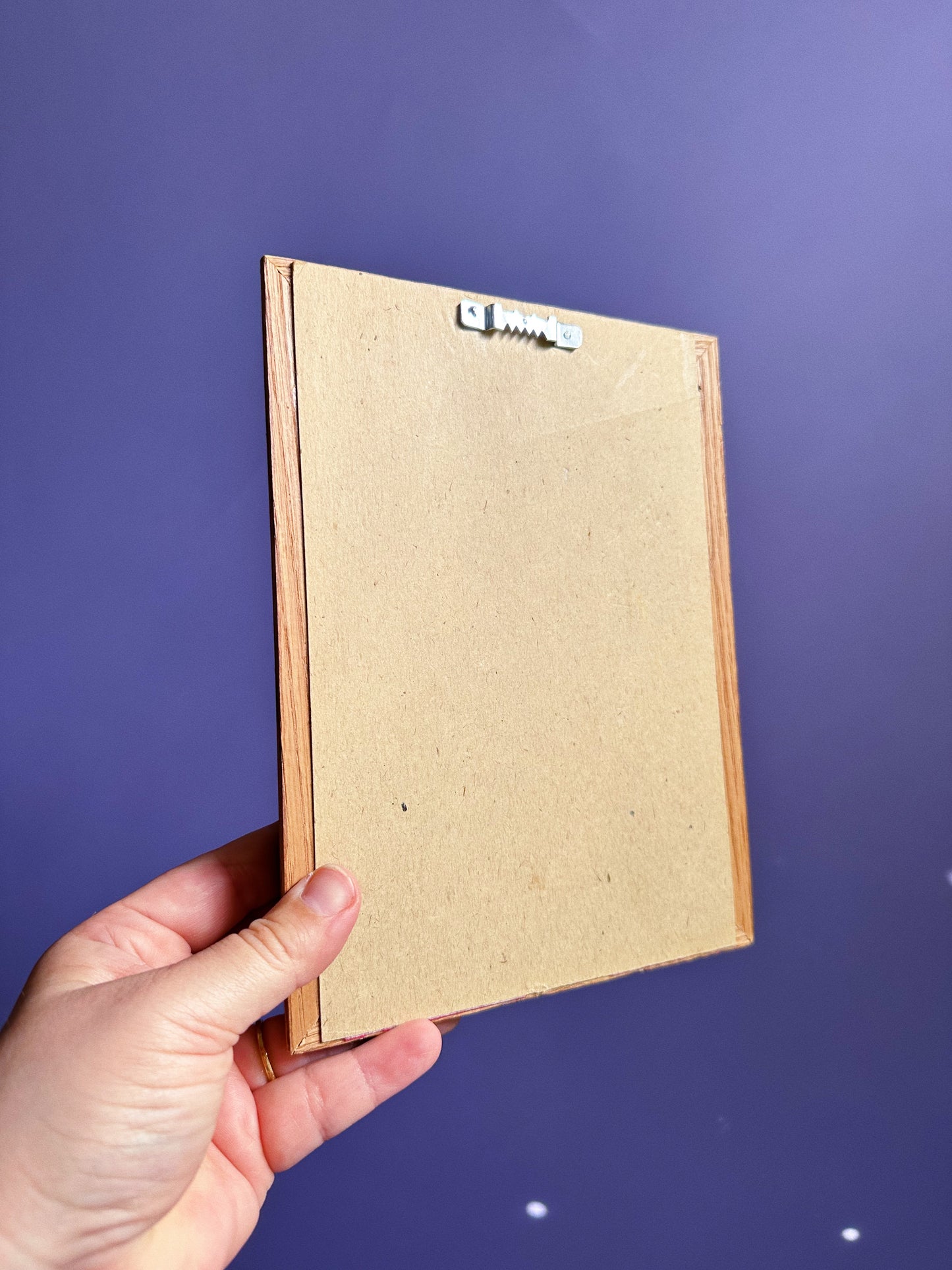 Small Wood Framed Basket of Eggs Crewel