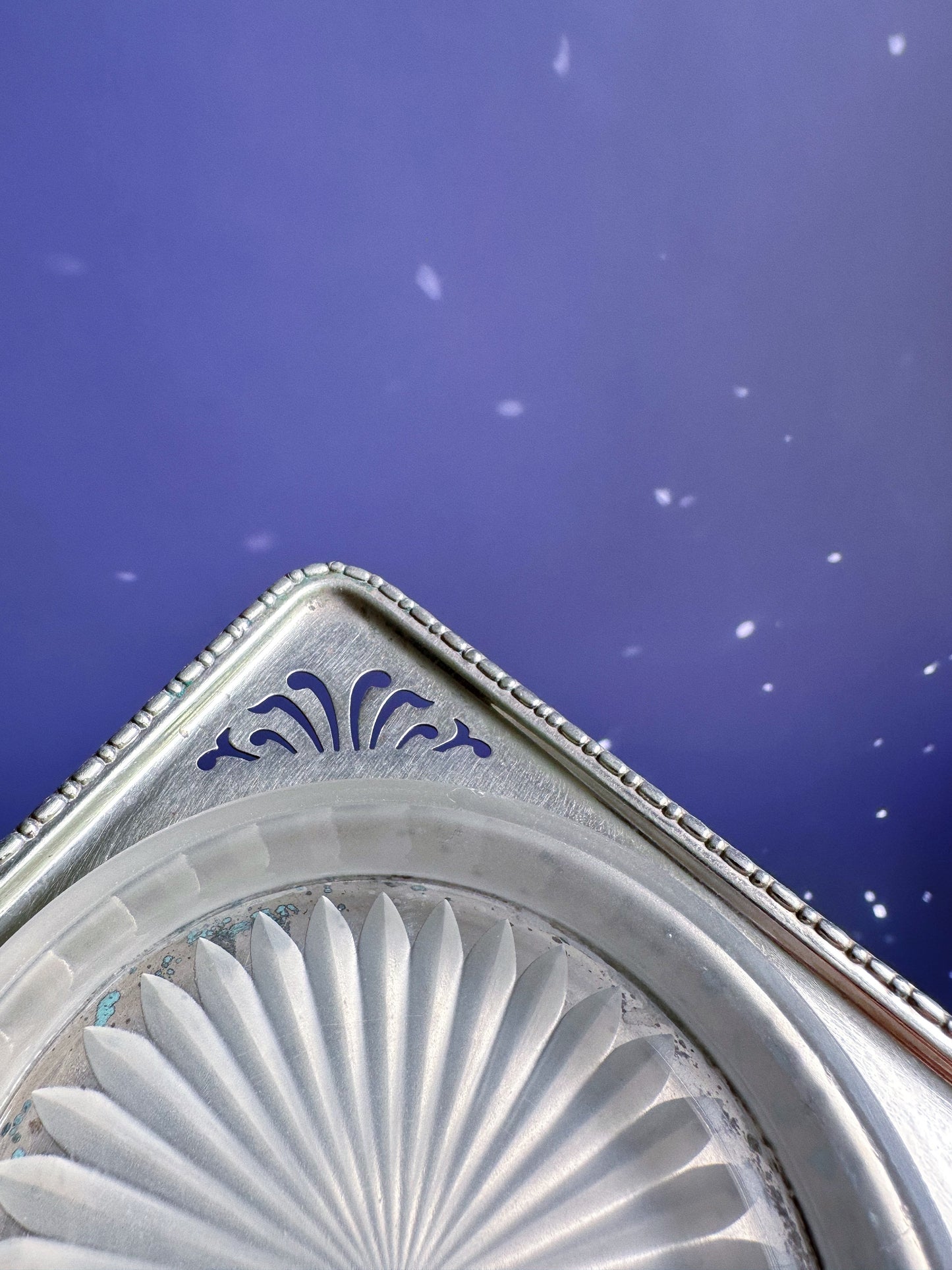 Vintage Silver Plated Glass Ashtray / Throw Dish