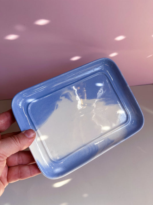 Ceramic Blue & White Glazed Cloud Tray