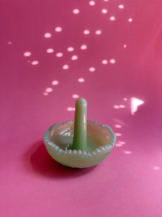 Jadeite Original Mosser Glass Ring Holder Dish