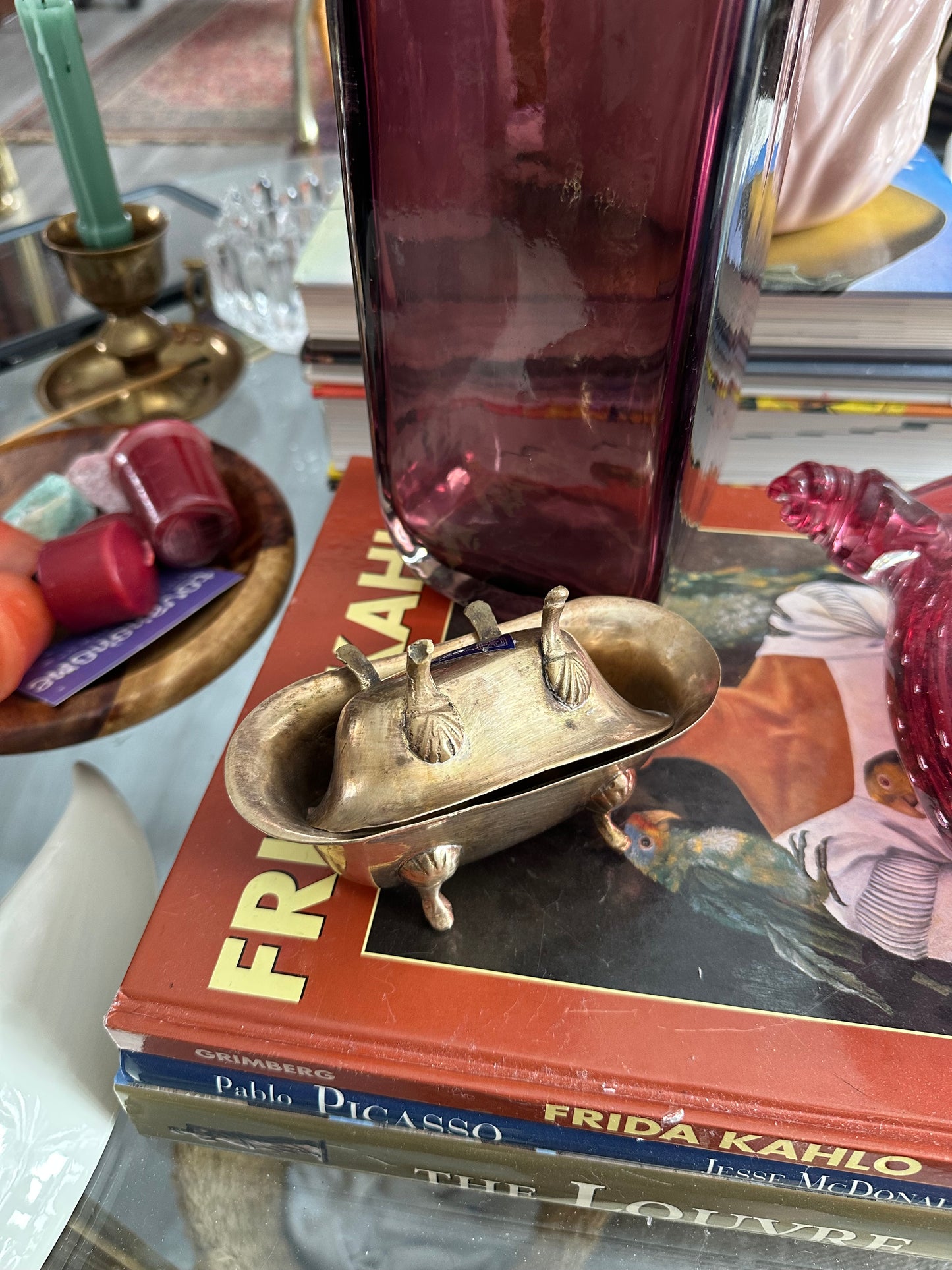 Vintage Brass Bath Tub Sculptures