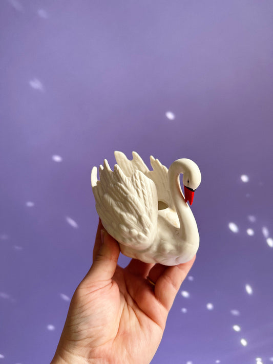 Goebel Swan Figurine White Porcelain ZV-103/III Made in West Germany