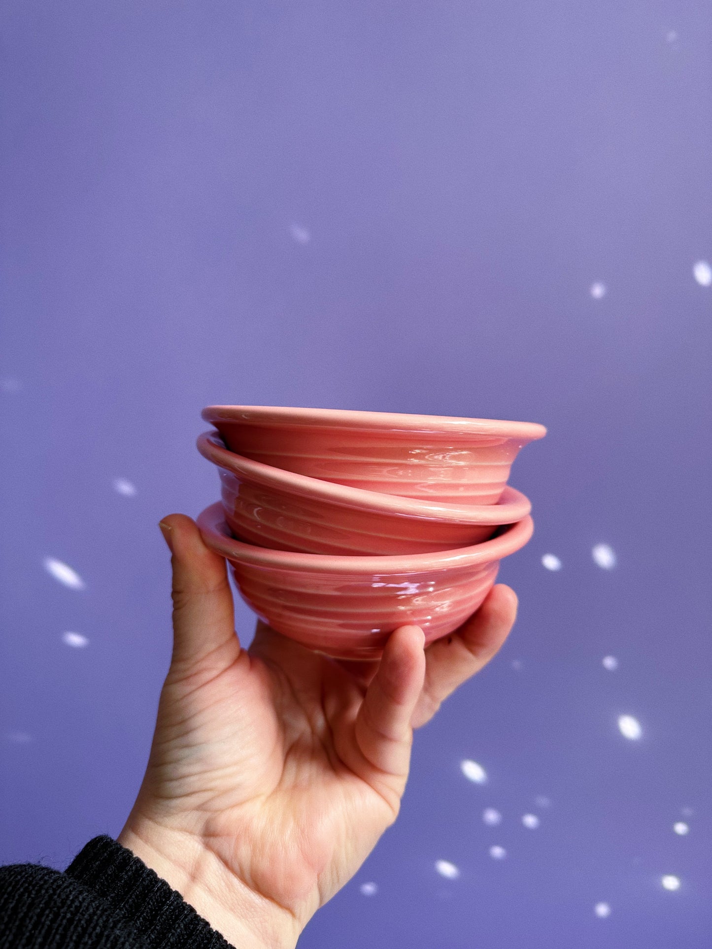 Set Of 3 Fiesta Fiestaware Peony Pink Fruit Berry Salsa Bowls