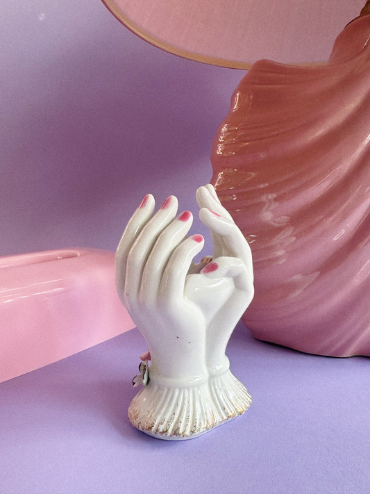 Vintage Porcelain Lamour China Hand Bud Vase