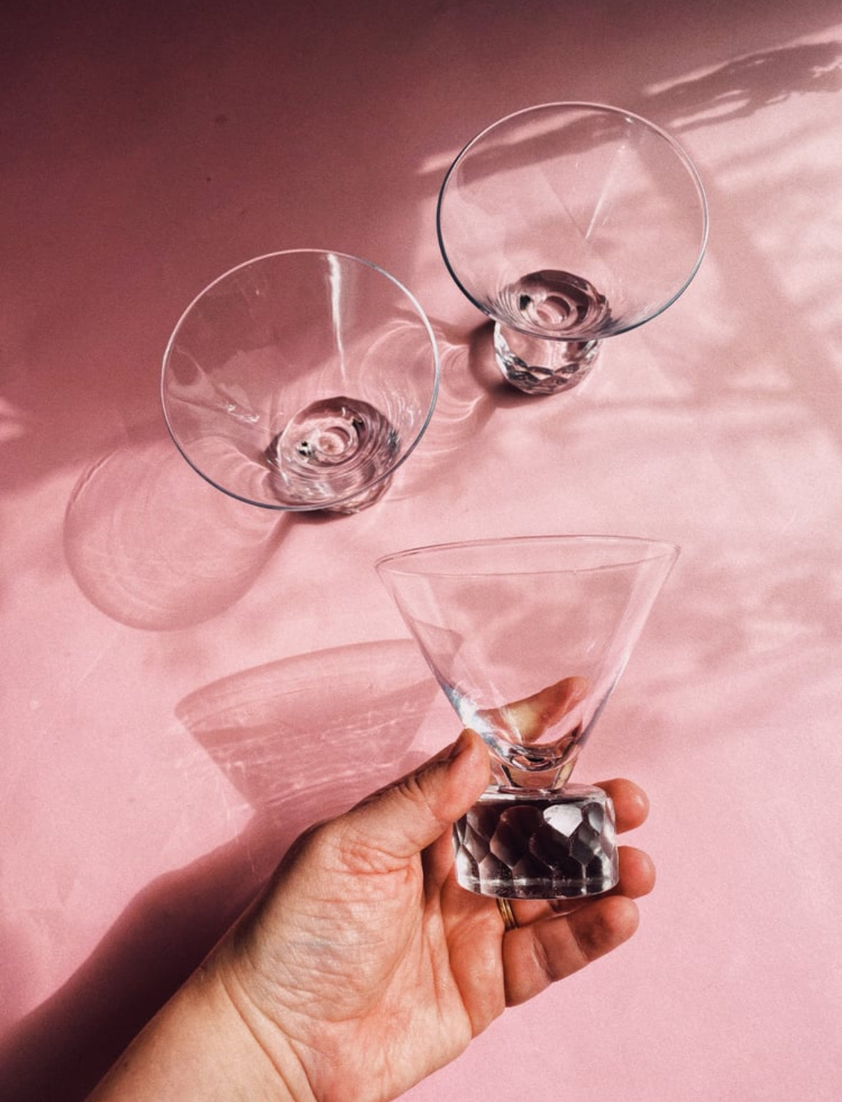 Ice Cube Bottomed Martini Glasses