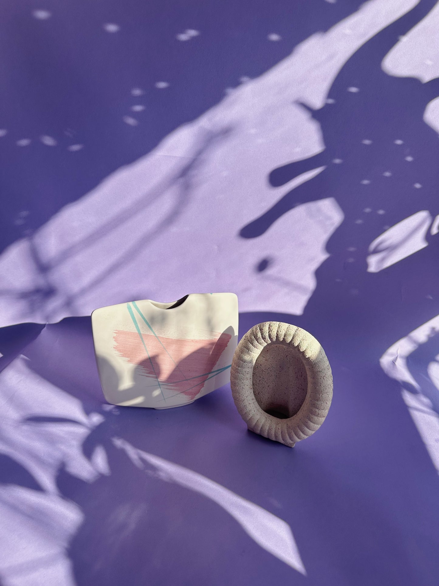 Vintage 80s Speckled Ceramic Picture Frame