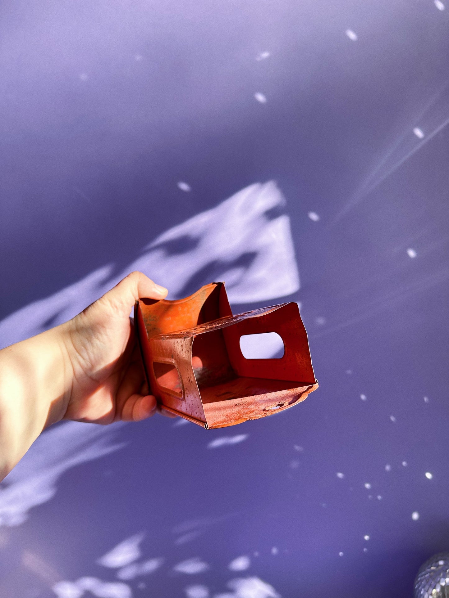 Vintage Tin Kitchen Match Box Holder Wall Mount Red