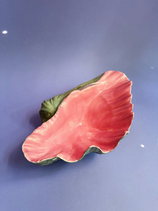 Vintage Large Ceramic Seashell Throw Dish