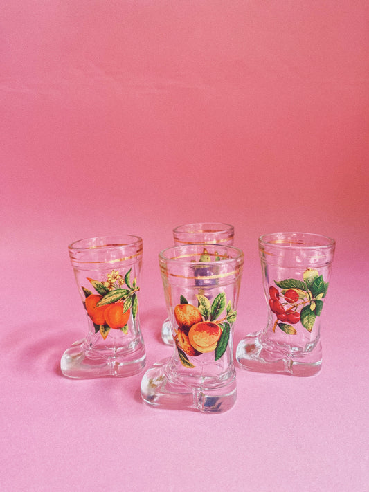 Mid Century Mod Dep Boot Shot Glasses