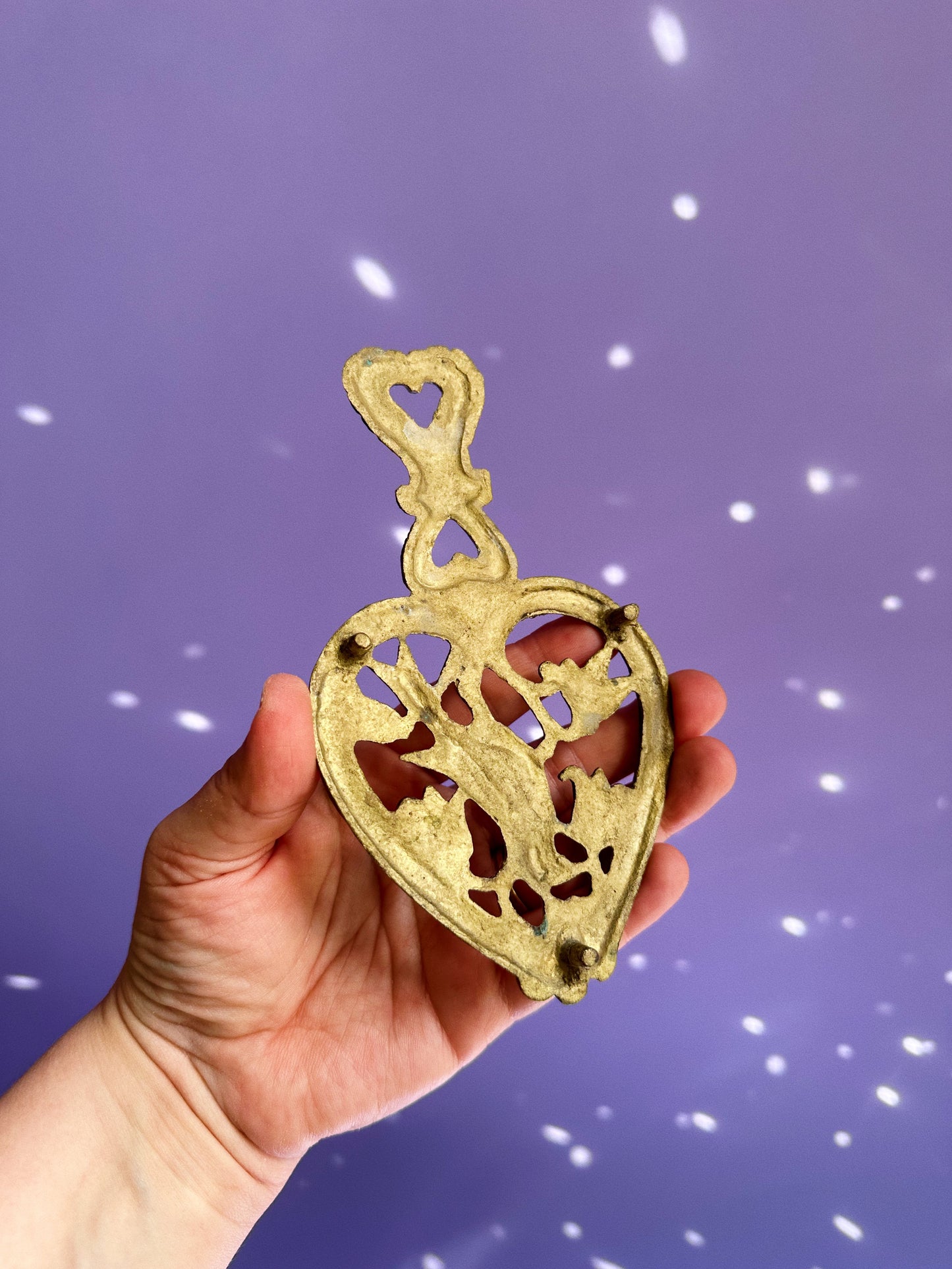 Vintage Cast Brass Bird Design Trivet