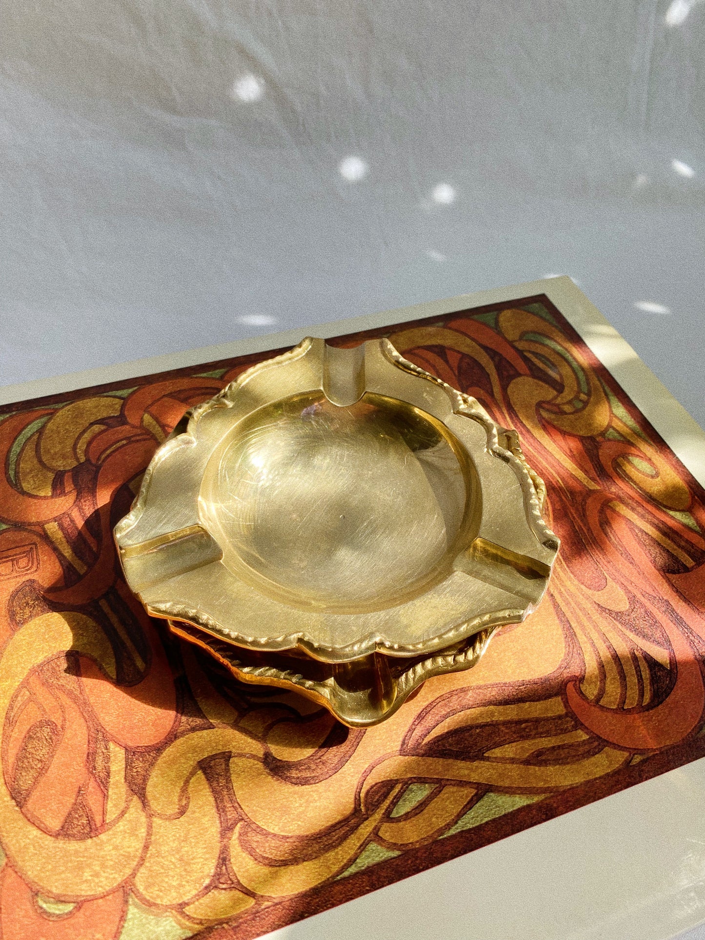 Vintage Solid Brass Ashtrays Rope Detail