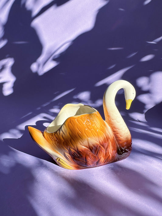 Vintage Porcelain Ceramic Swan Made in England