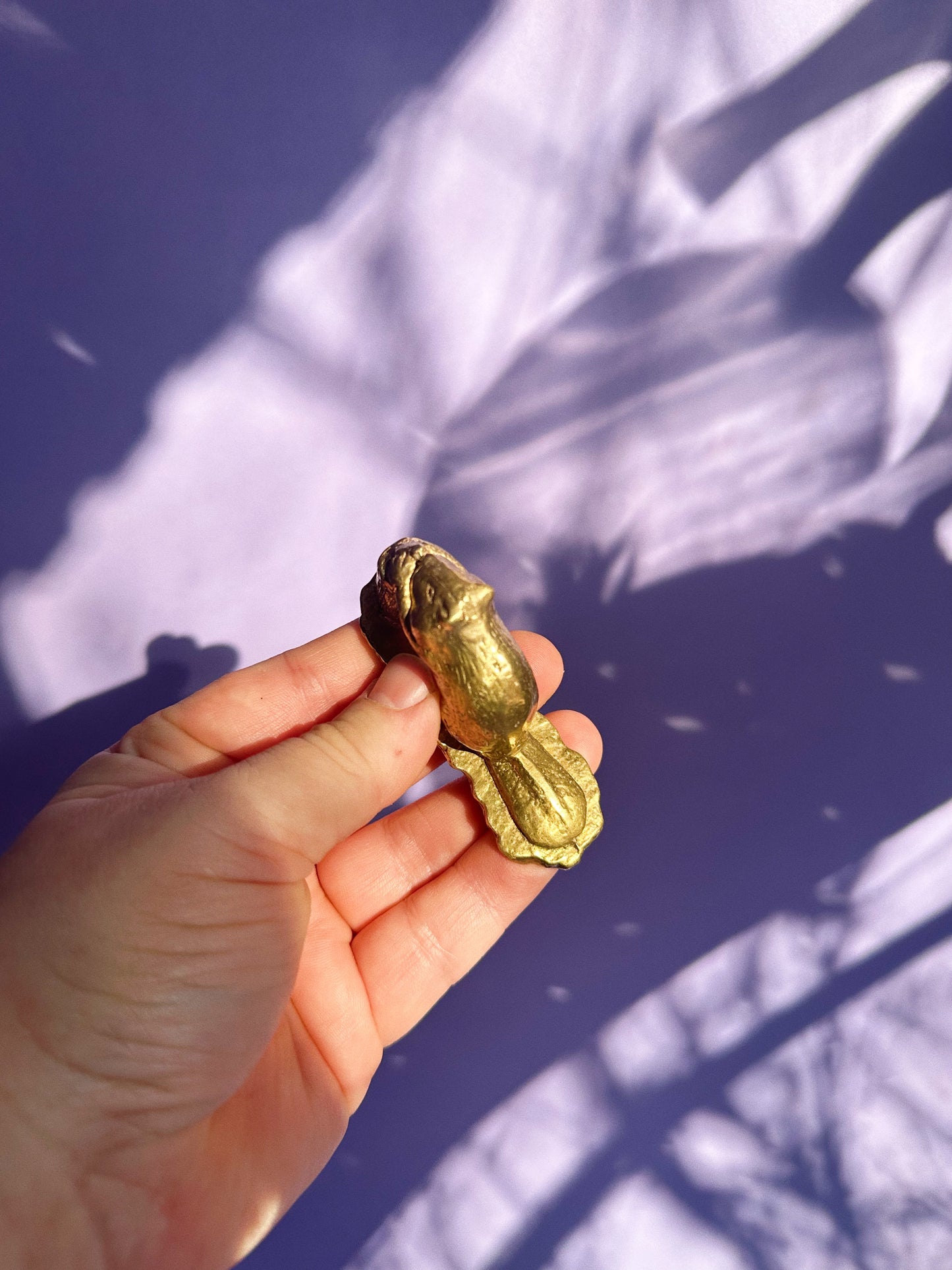 Vintage Brass Beaver Sculpture