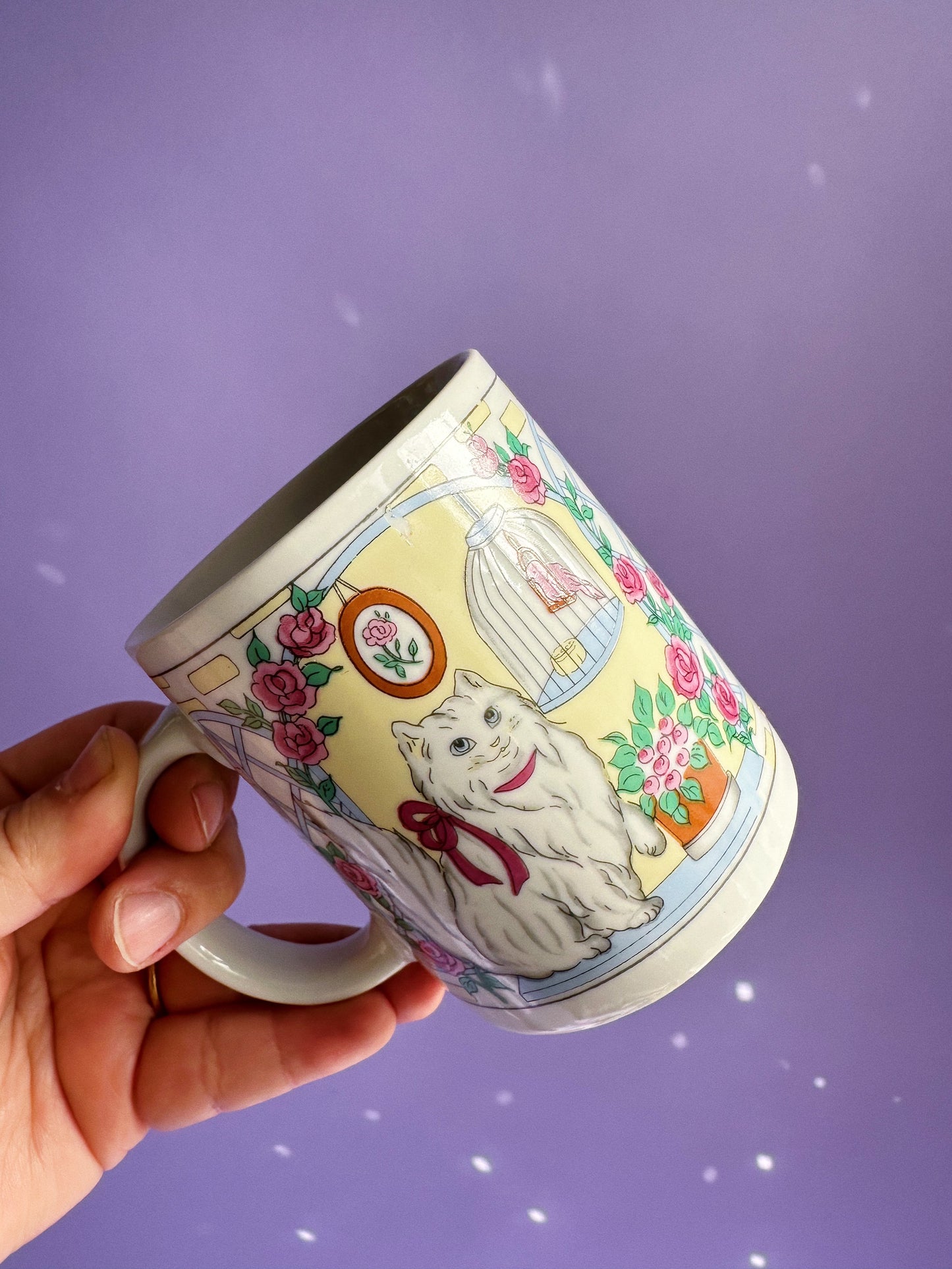 Vintage 80s Ceramic Cat Mugs