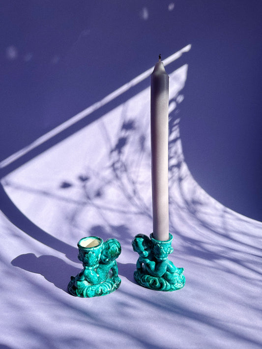 Pair of Vintage Cherub Candle Holders Candlesticks