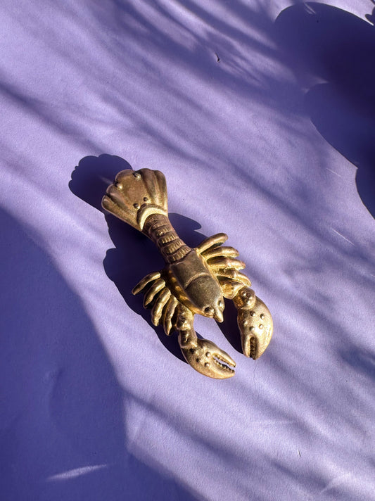 Vintage Heavy Lobster Brass Bottle Opener