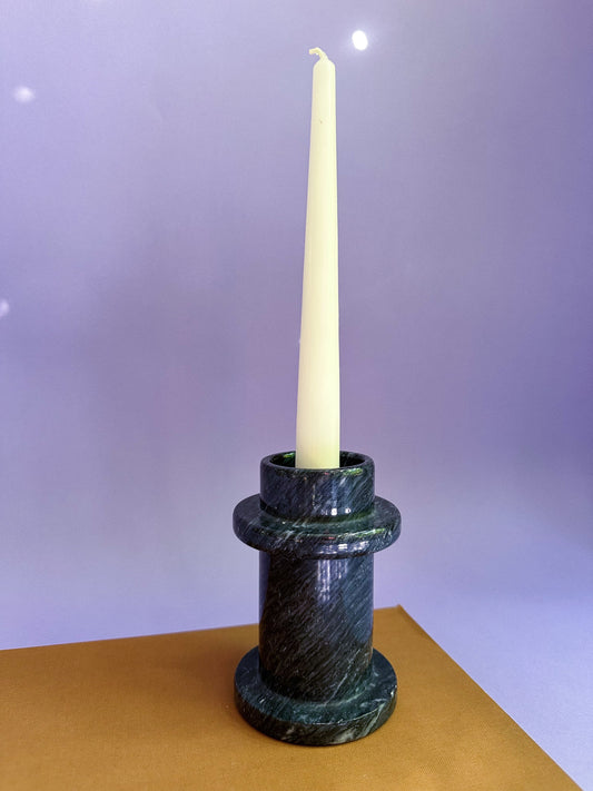 Vintage Black / Blue Marble Candle Holder Minimalist Decor