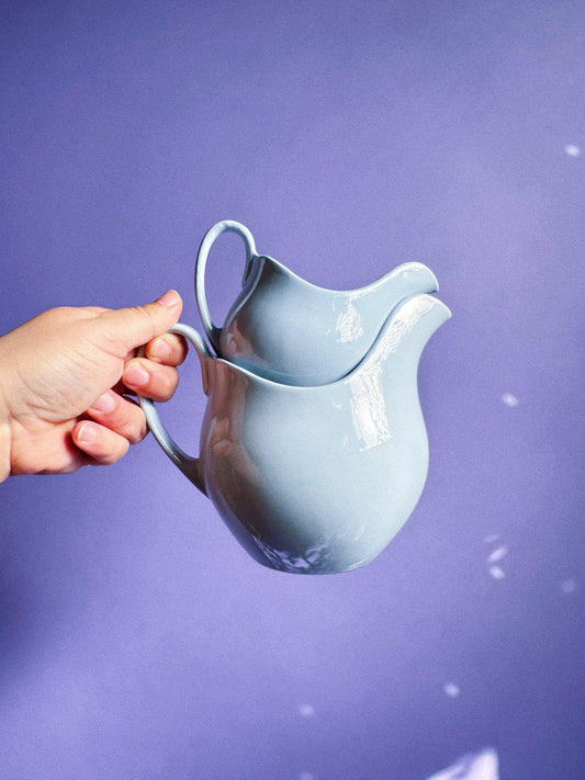 Vintage MCM Johnson Bros. Blue Cloud Pitchers