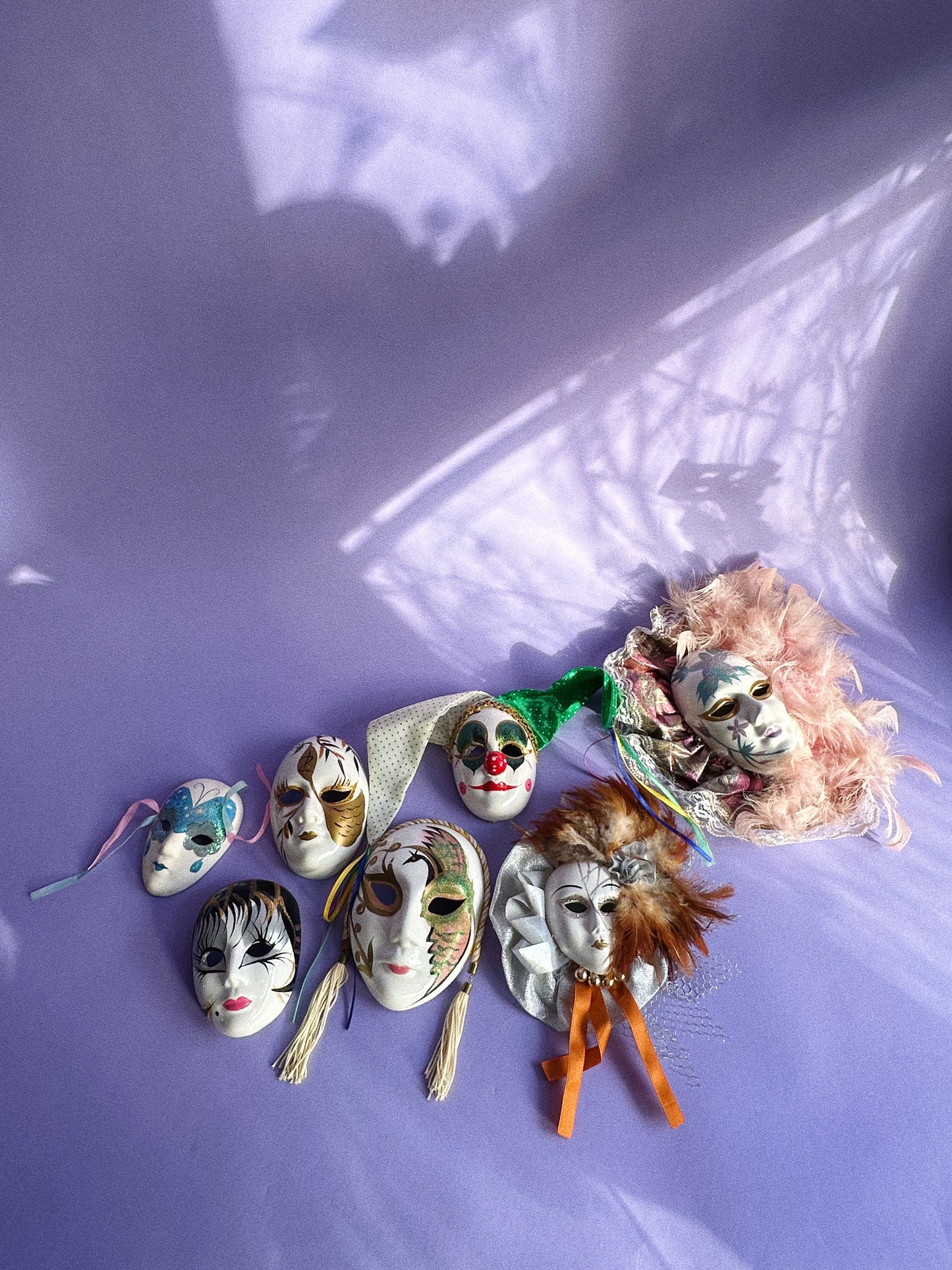 Vintage Venetian Porcelain Ceramic Mask Mardi Gras Painted Wall Hanging