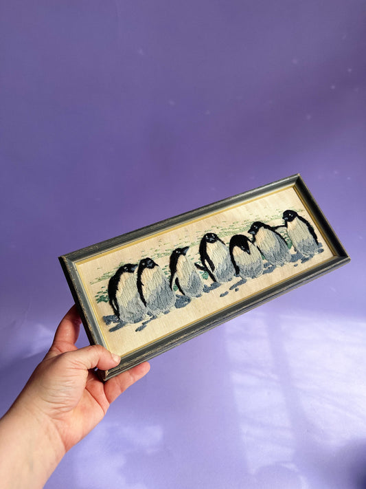 Vintage Penguin Crewel