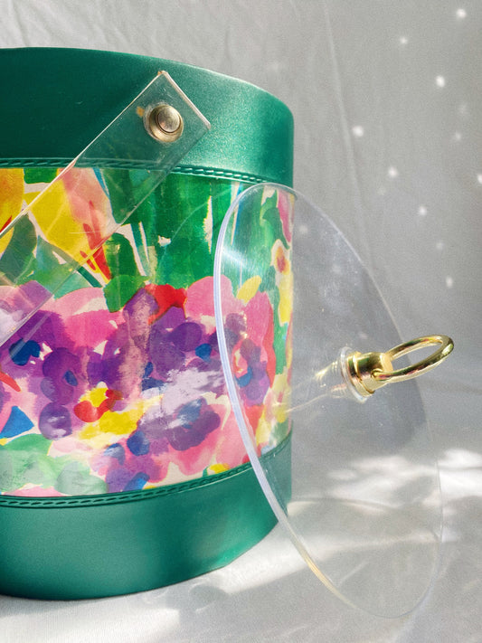 Vintage 80s Floral Ice Bucket
