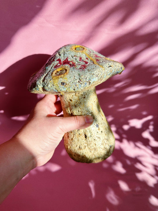 Vintage Heavy Stone Mushroom Sculpture