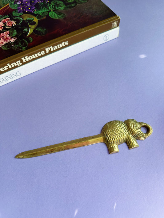 Vintage Brass Elephant Letter Opener