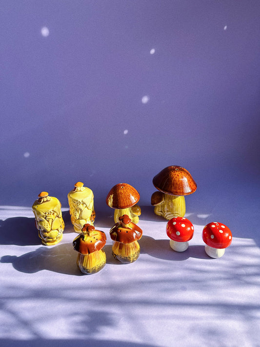 Vintage Mushroom Salt & Pepper Shakers