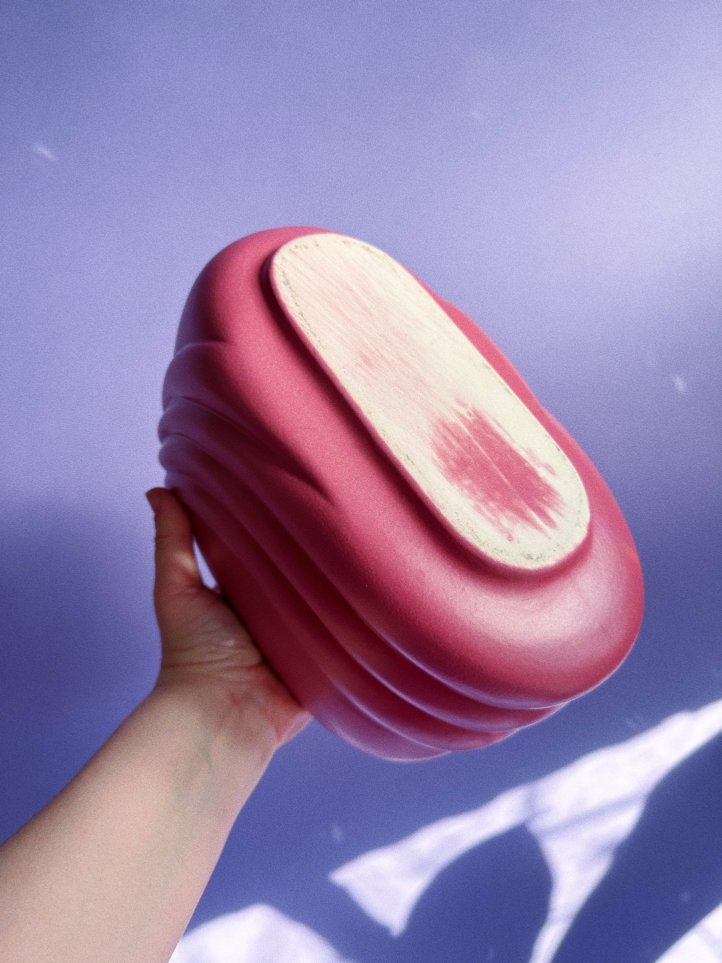 Art Deco Revival Mid Century Modern Pink Bisque Wrap Ceramic Vase