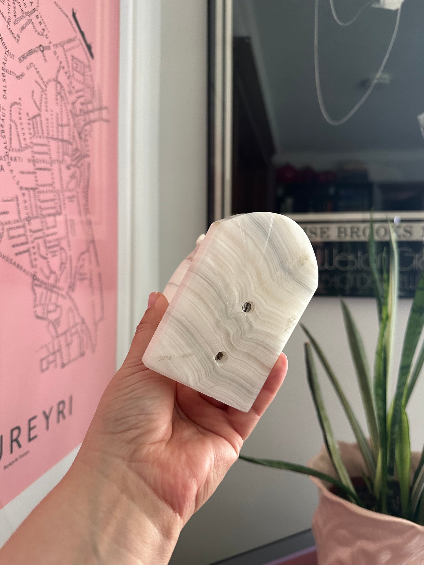 Heavy Vintage Onyx Horse Head Bookend / Sculpture