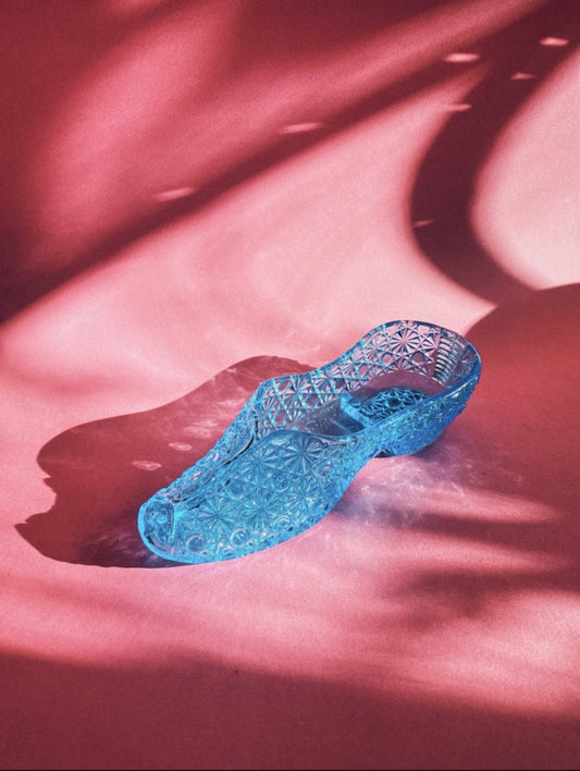 Blue Victorian 1886 EAPG Glass Slipper Dish