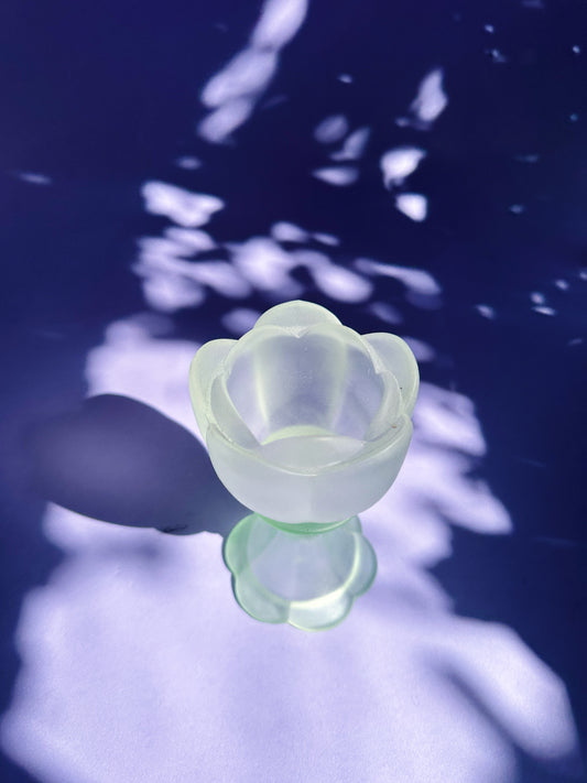 Sweet Frosted Glass Tulip Tealight Holder
