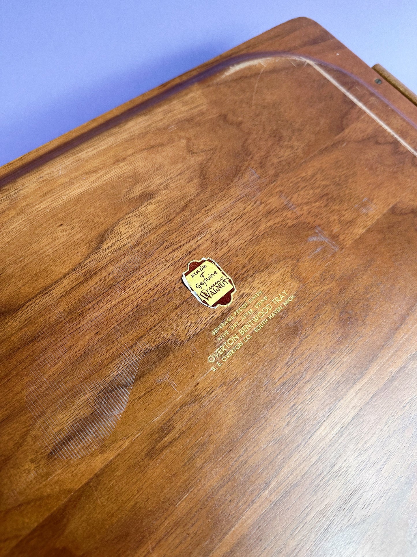 Overton American Walnut Bentwood Tray, 1950s-1960's