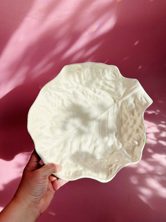 Large Vintage Ceramic Lettuce Platter