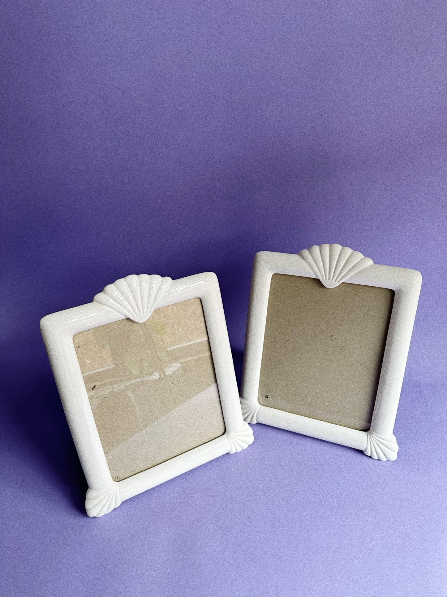 Pair of Vintage Ceramic Seashell 8x10 Frames