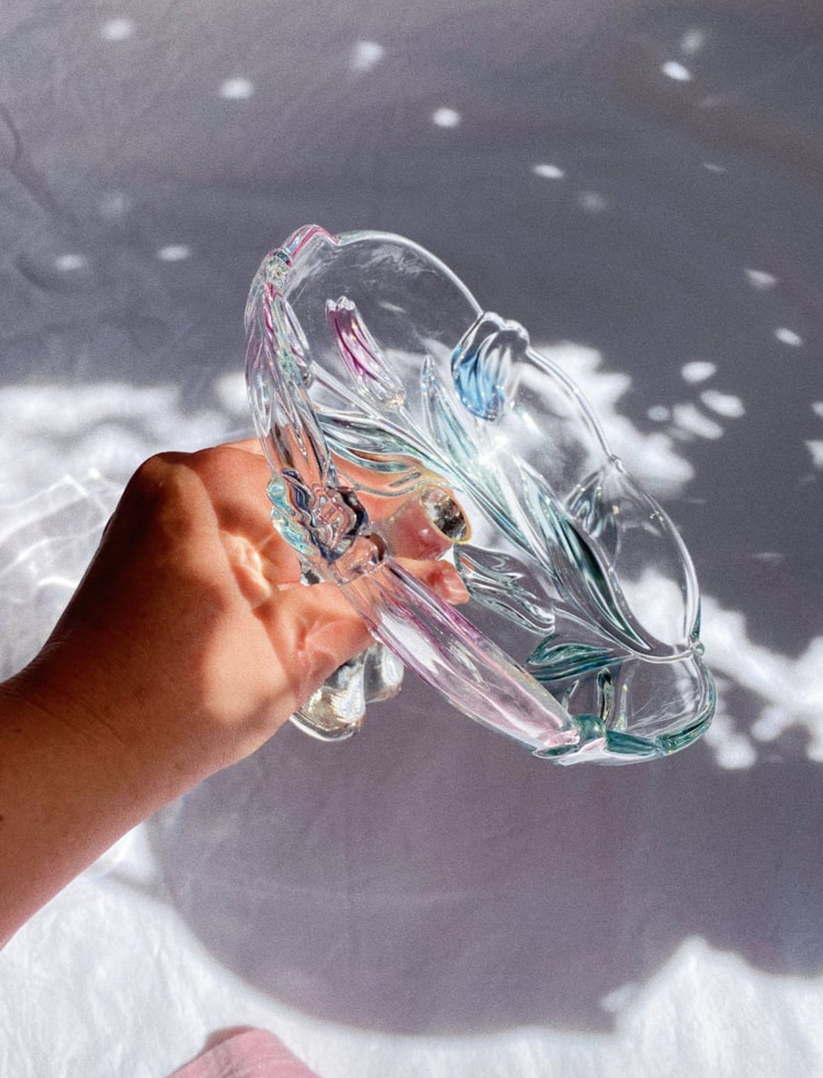 Vintage Mikasa Footed Glass Tulip Platter