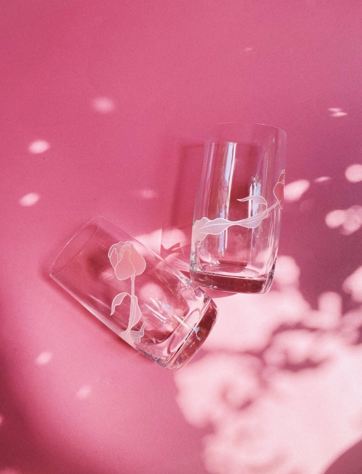 Vintage Pink Rose Glassware