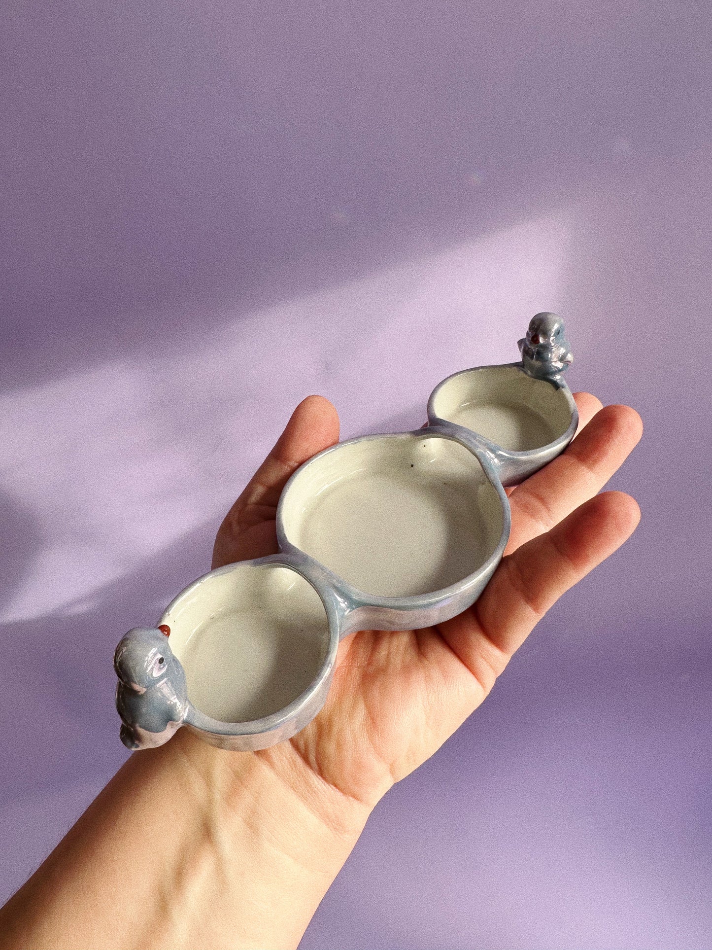 Vintage Porcelain Trio Bird Dish Vanity Japan