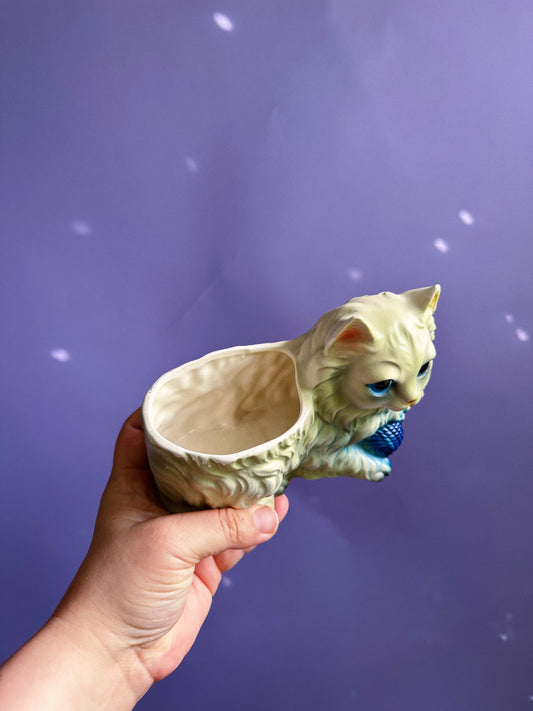 Vintage ESD Japan Ceramic Cat Planter / Cache Pot