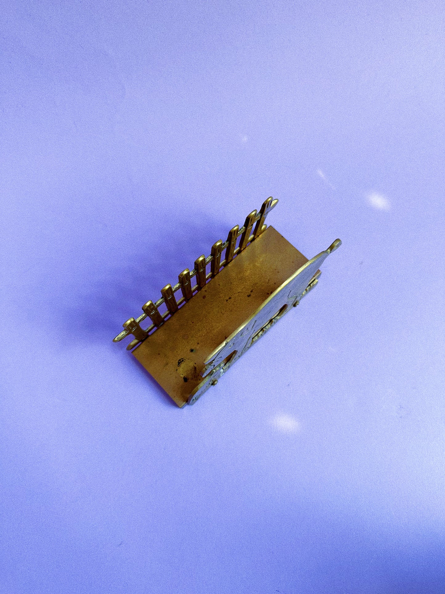 Vintage Brass Pig Letter / Napkin Holder