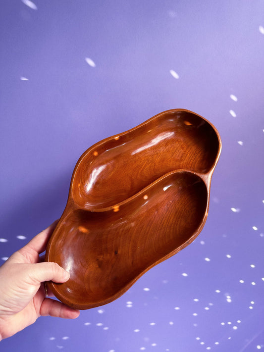 Vintage Genuine Mahogany Wood Tray Made in Haiti