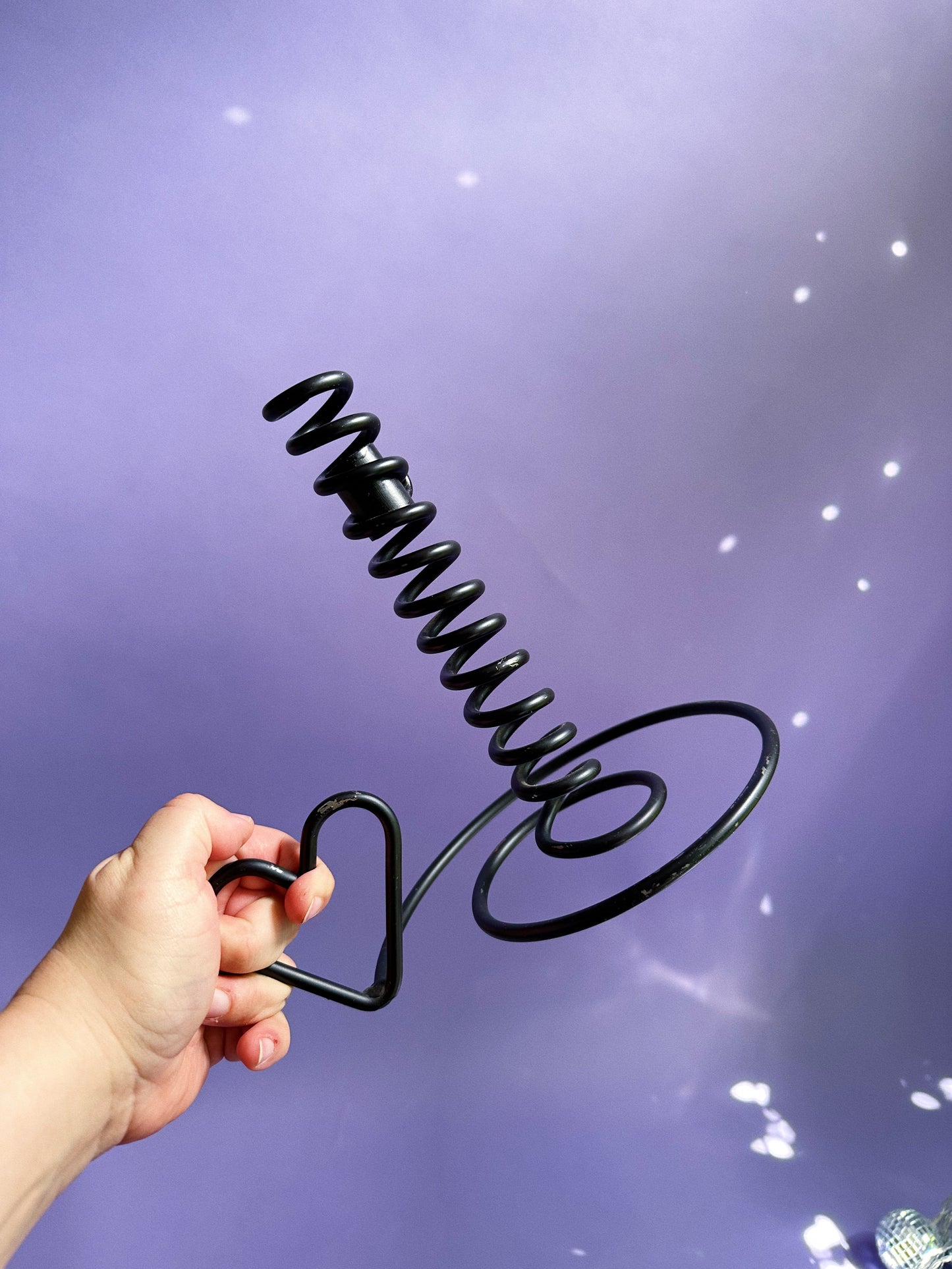 Handmade Wrought Iron Courting Candle Holder with Heart-Shaped Handle