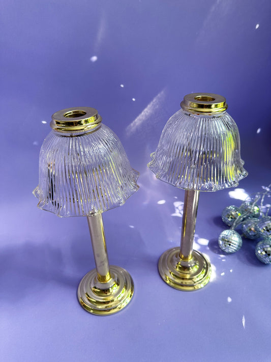 PartyLite Library Lamp P0126 (like Gaslight) Utility Candle Holder Spring Loaded