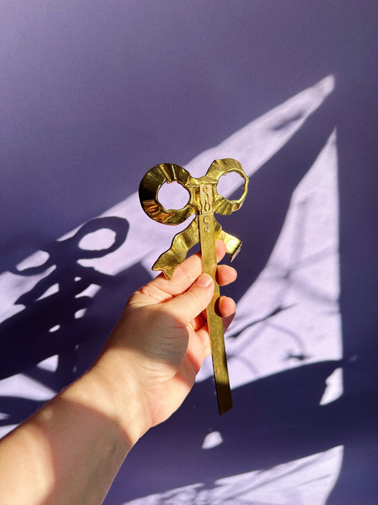 Vintage Solid Brass Bow Wall Hanging