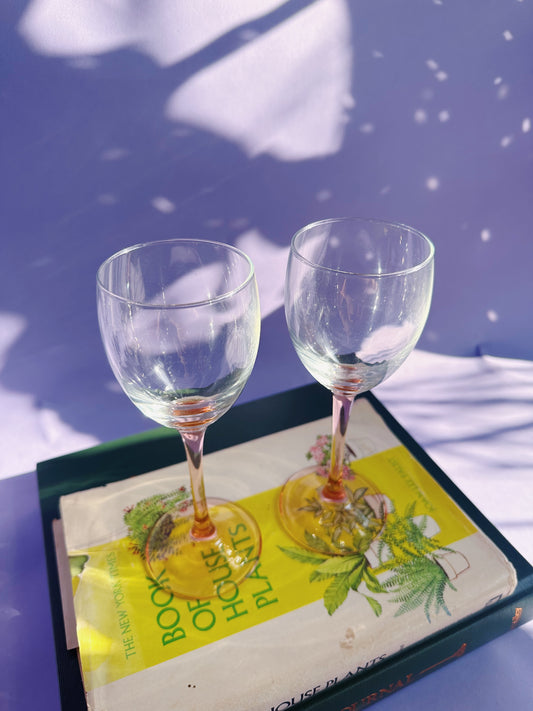 Vintage Pinn Stemmed Wine Glass Pair